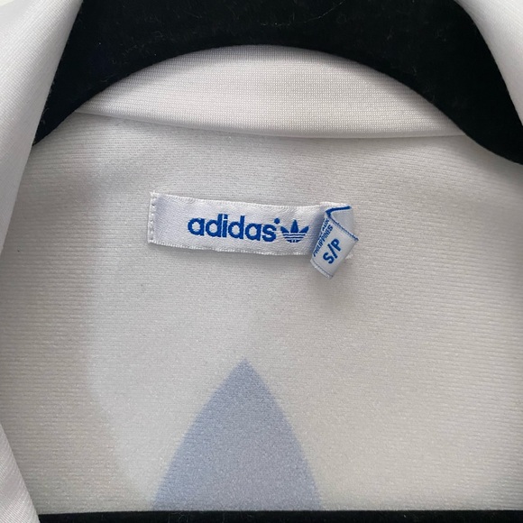 Adidas womens/youth jacket blue adidas strips on sleeves  Small white and blue - Picture 4 of 6